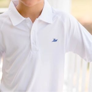 Southbound Clothing Co Boys Performance Polo, Youth M, White, EUC